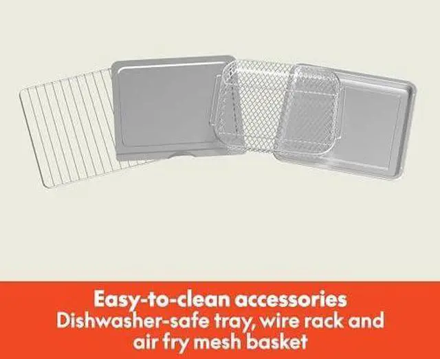 Alt view image 5 of 13 - Air Fry Toaster Oven, 7 Preset Cooking Options, Dishwasher-Safe EverGood Coated Trays Included, 60-Minute Auto Shutoff w Audible Timer, Power Indicator Light, 1700 Watt, Oatmilk