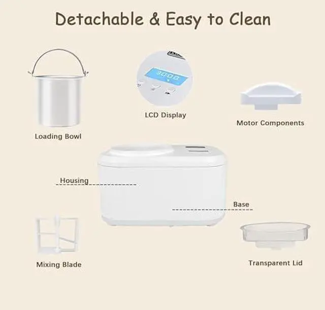 Alt view image 3 of 13 - Ice Cream Maker with Compressor, No Pre-Freezing, 4 Modes Ice Cream Maker Machine with LCD Display, Timer (1.25 Quart)