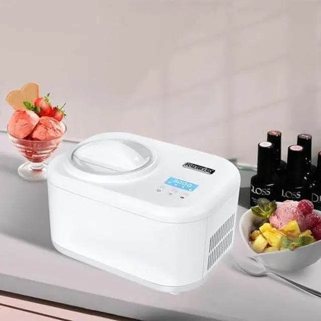 Alt view image 6 of 13 - Ice Cream Maker with Compressor, No Pre-Freezing, 4 Modes Ice Cream Maker Machine with LCD Display, Timer (1.25 Quart)
