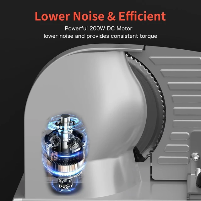 Alt view image 2 of 6 - Meat Slicer Machine for Home, 200W Food Slicer with Two 7.5" Blades
