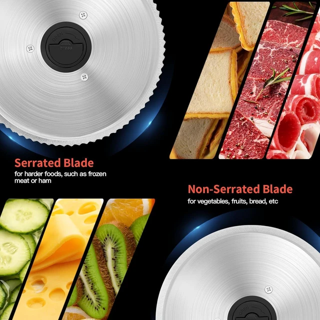 Alt view image 3 of 6 - Meat Slicer Machine for Home, 200W Food Slicer with Two 7.5" Blades