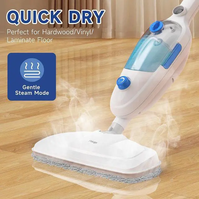 Alt view image 4 of 13 - Steam Mop for Floor Cleaning, 10in1 Multi Purpose Handheld Steamer Cleaner Detachable for Vinyl, Laminate, Carpet, Tile Hard Floor Grout w/ 2 pad, 23ft Cord, 15oz Tank, Adjustable Steam & Height