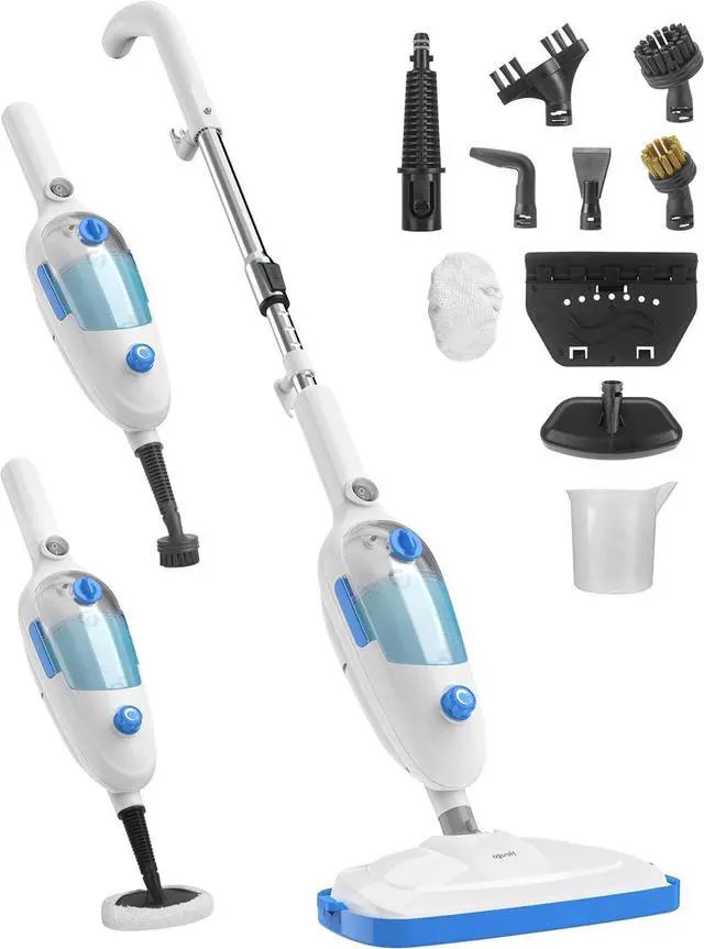 Main image of Steam Mop for Floor Cleaning, 10in1 Multi Purpose Handheld Steamer Cleaner Detachable for Vinyl, Laminate, Carpet, Tile Hard Floor Grout w/ 2 pad, 23ft Cord, 15oz Tank, Adjustable Steam & Height