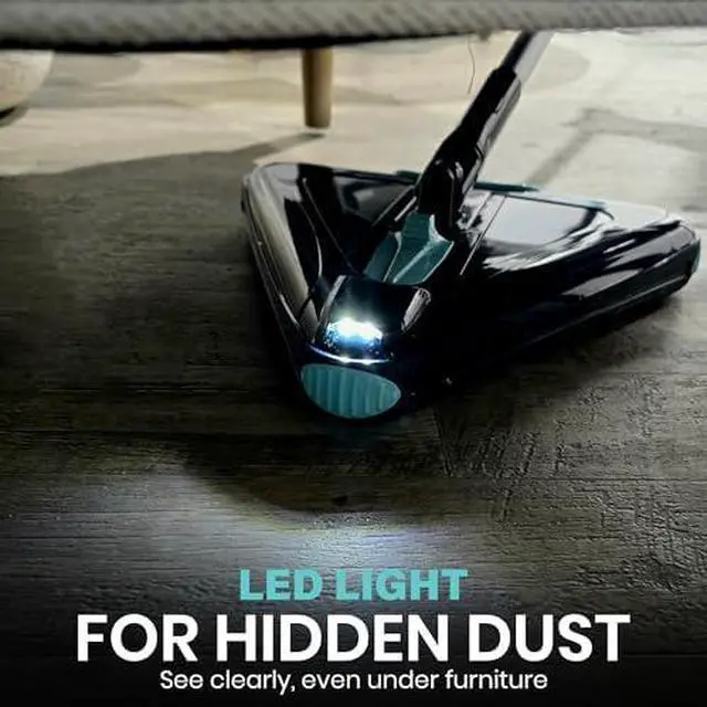 Alt view image 6 of 12 - Sweeper Standard - 2025 New and Improved Lightweight Sweeper, Perfect for Short Carpet Hardwood and Tile, Triangular Design Allows for Sweeping in Corners, LED Light, 30 Minutes Cleaning Time