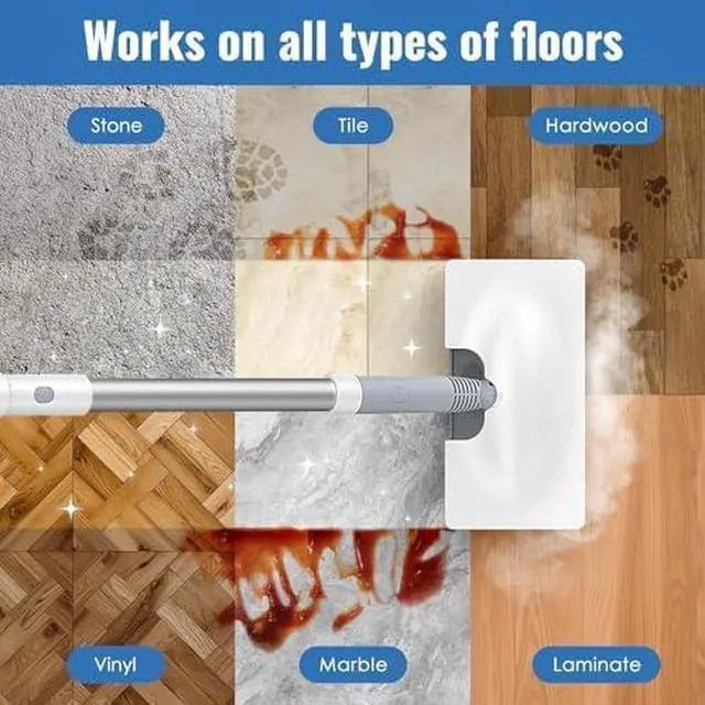 Alt view image 5 of 14 - Steam Mop with Detachable Handheld Steam Cleaner for Home and Floor Cleaning, 10-in-1 Multi-purpose Attachments & 2 Pads, Powerful Steamer for Floors, Hardwood, Tiles,Grout,Windows,Kitchen,Bath
