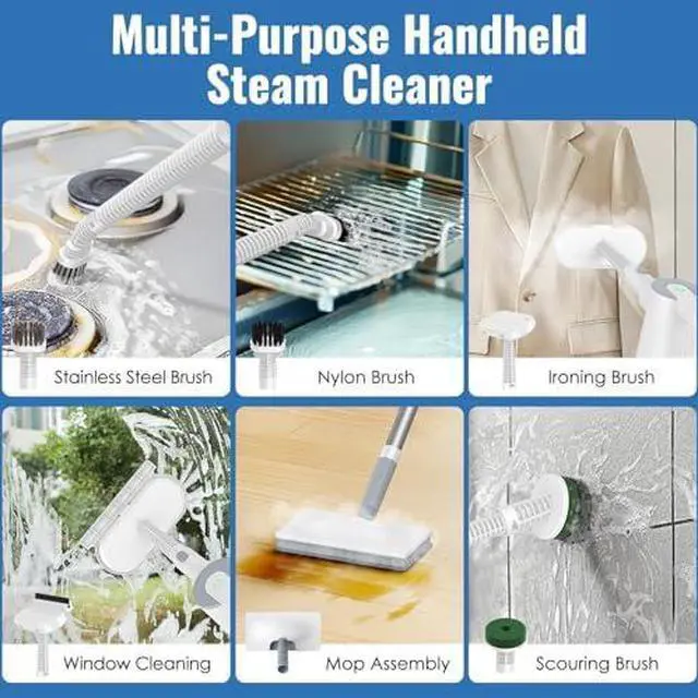 Alt view image 6 of 14 - Steam Mop with Detachable Handheld Steam Cleaner for Home and Floor Cleaning, 10-in-1 Multi-purpose Attachments & 2 Pads, Powerful Steamer for Floors, Hardwood, Tiles,Grout,Windows,Kitchen,Bath
