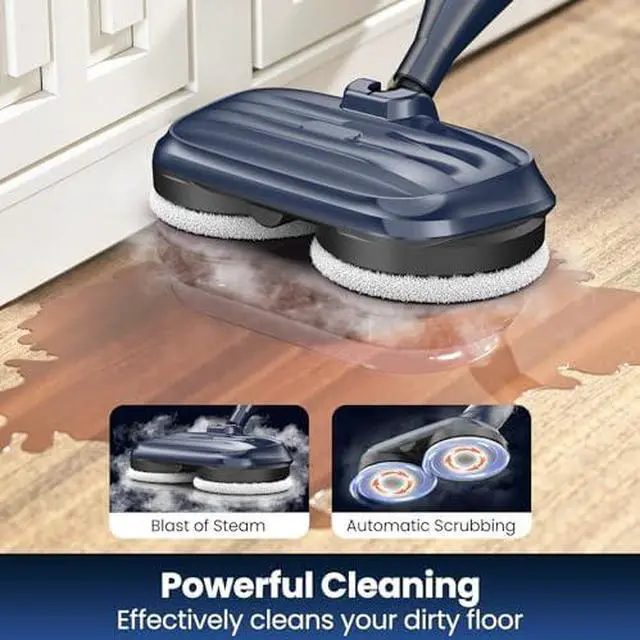 Alt view image 3 of 14 - VM6 Scrubbing Steam Mop with Rotating Mop Pads, 10 in 1 Steam Mop, Lightweight Spin Mop & 3 Steam Modes for Hard Floor Laminate Marble Floors