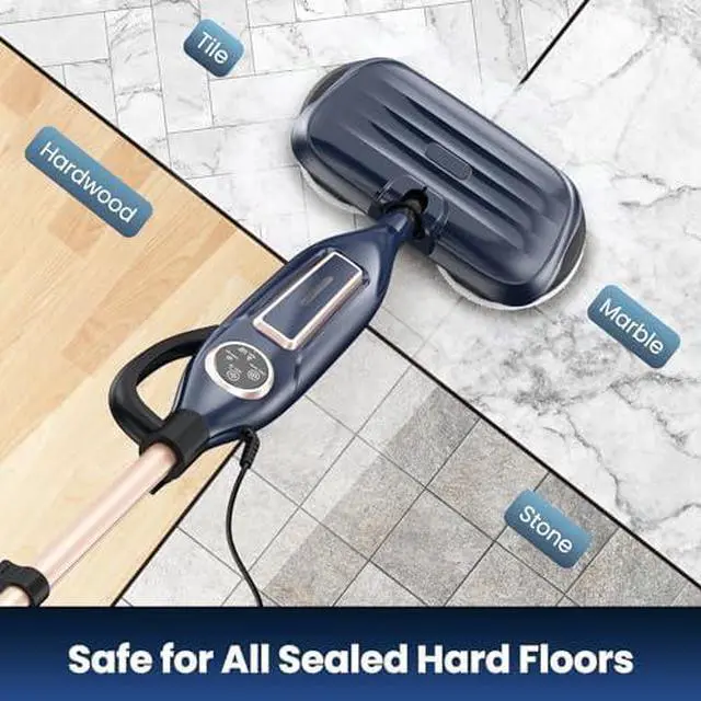 Alt view image 4 of 14 - VM6 Scrubbing Steam Mop with Rotating Mop Pads, 10 in 1 Steam Mop, Lightweight Spin Mop & 3 Steam Modes for Hard Floor Laminate Marble Floors