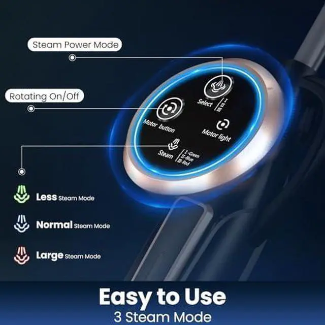 Alt view image 5 of 14 - VM6 Scrubbing Steam Mop with Rotating Mop Pads, 10 in 1 Steam Mop, Lightweight Spin Mop & 3 Steam Modes for Hard Floor Laminate Marble Floors