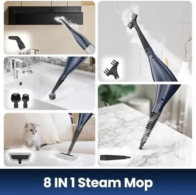 Alt view image 7 of 14 - VM6 Scrubbing Steam Mop with Rotating Mop Pads, 10 in 1 Steam Mop, Lightweight Spin Mop & 3 Steam Modes for Hard Floor Laminate Marble Floors