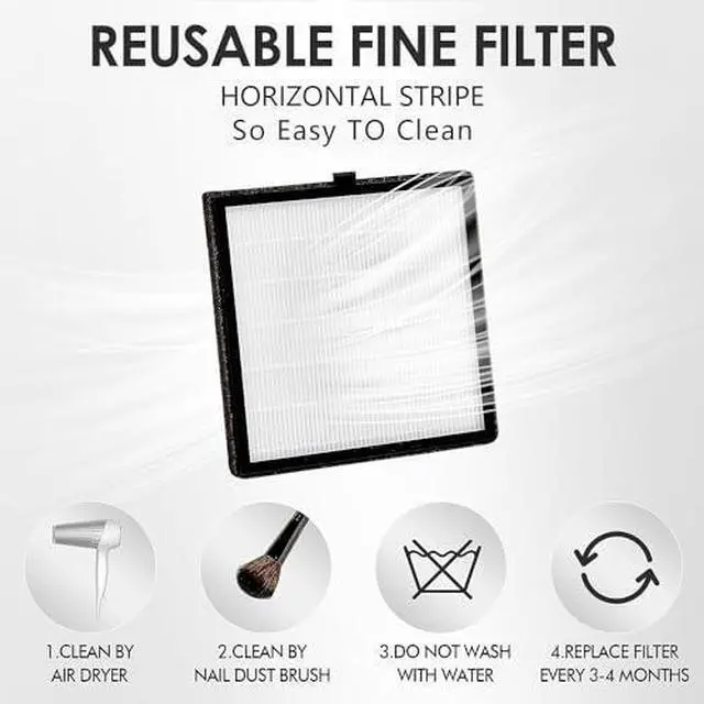 Alt view image 6 of 14 - Dust Collector Vacuum Multifunction Nail Art Machine includes 40W Nail Dust Suction, 30000PRM Nail Drill with Bits and Sanding Bands, 48W/96W UV LED Nail Lamp, 6W Table Light, Hand Cushion