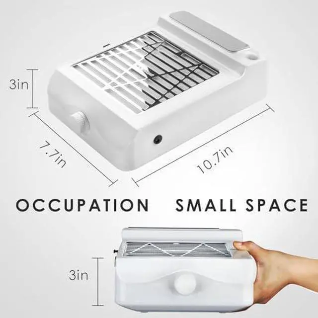 Alt view image 5 of 14 - Dust Collector Vacuum Multifunction Nail Art Machine includes 40W Nail Dust Suction, 30000PRM Nail Drill with Bits and Sanding Bands, 48W/96W UV LED Nail Lamp, 6W Table Light, Hand Cushion