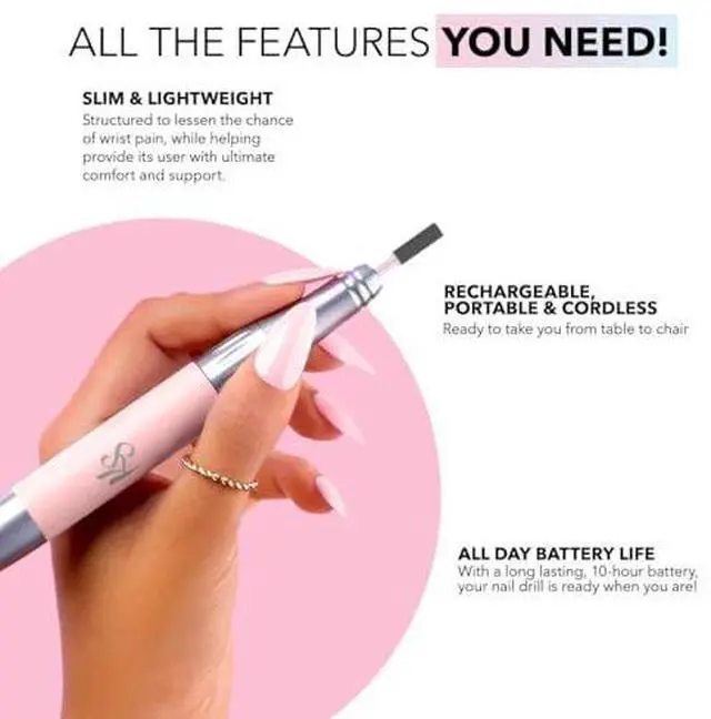 Alt view image 3 of 14 - Sky Beyond Pro Nail Drill | Portable, Rechargeable & Cordless - Blue