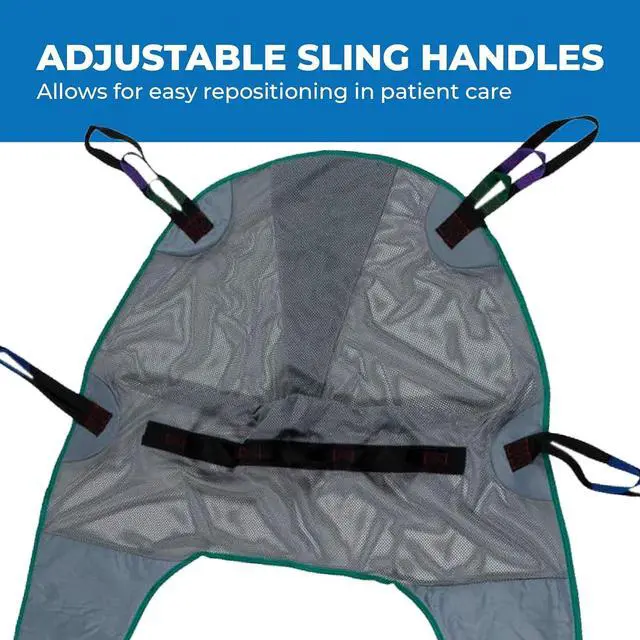Alt view image 2 of 7 - Full Body Divided Leg Sling - Easy-to-Wash Mesh Fabric for Bathing and Toileting - Comfy Safe Lifting for The Elderly and Non-Weight Bea - Small, 165lb. Maximum Carrying Capacity