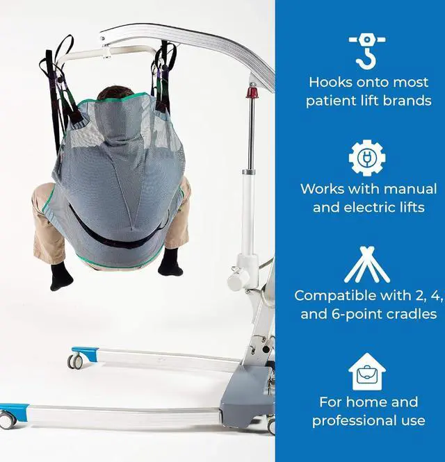 Alt view image 3 of 7 - Full Body Divided Leg Sling - Easy-to-Wash Mesh Fabric for Bathing and Toileting - Comfy Safe Lifting for The Elderly and Non-Weight Bea - Small, 165lb. Maximum Carrying Capacity