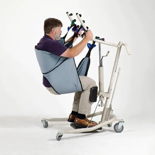 Alt view image 3 of 5 - Sit to Stand Transport Patient Lift Sling for Safe & Secure Patient Transfers, Transfer Sling for Elderly and Disabled, Washable Polyester Fabric, Size Regular, Weight Capacity 125-275 lbs
