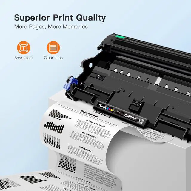 Alt view image 3 of 7 - Compatible Toner Cartridge & Drum Unit Replacement for Brother TN360 TN330 DR360 DR-360 High Yield Compatible with DCP-7040 DCP-7030 MFC-7840W HL-2140 MFC-7340(2 Toner, 1 Drum Unit)