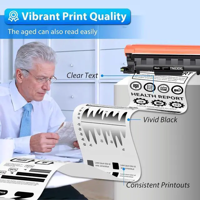 Alt view image 4 of 7 - TN830XL Toner 2 Pack(with chip) Compatible Replacement for Brother tn830 tn830xl tn830/xl/v tn-830xl Toner for HL-L2460DW DCP-L2640DW HL-L2405W MFC-L2820DW MFC-L2900DW HL-L2480DW Printer