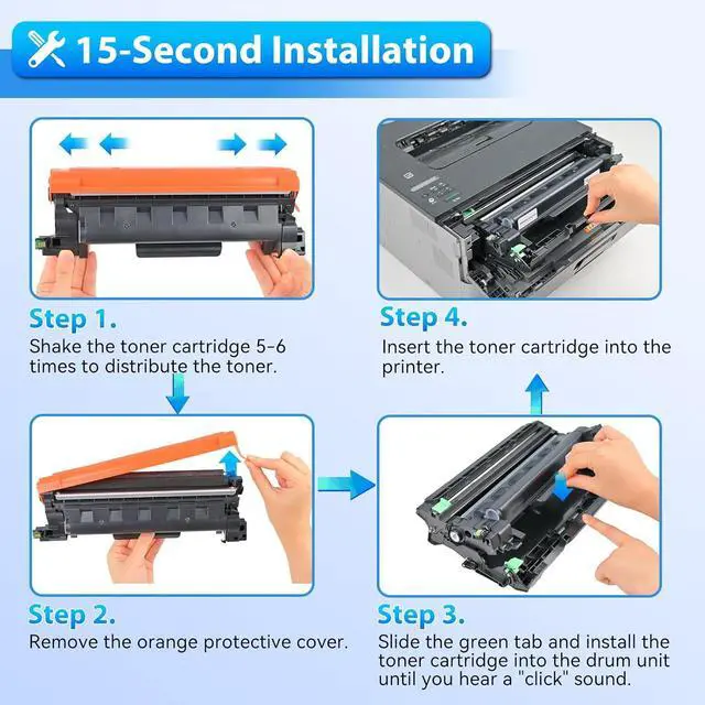 Alt view image 7 of 7 - TN830XL Toner 2 Pack(with chip) Compatible Replacement for Brother tn830 tn830xl tn830/xl/v tn-830xl Toner for HL-L2460DW DCP-L2640DW HL-L2405W MFC-L2820DW MFC-L2900DW HL-L2480DW Printer