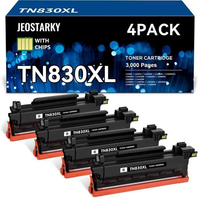 Main image of Compatible TN830XL TN830 Toner Replacement for Brother TN830XL TN830/XL/V Toner Work with HL-L2460DW HL-L2405W HL-L2400D HL-L2480DW MFC-L2820DW XL MFC-L2900DW DCP-L2640DW Printer (4 Black)