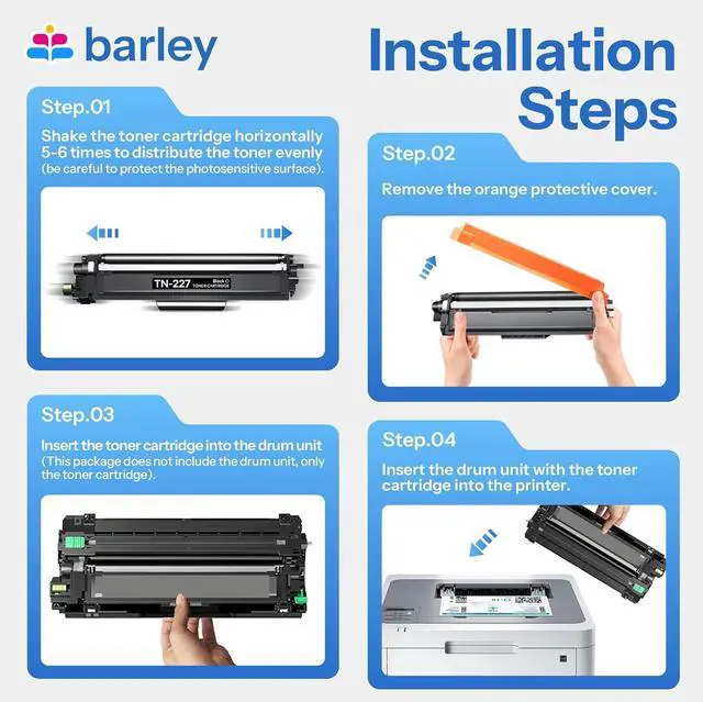 Alt view image 6 of 7 - TN227 TN227BK High Yield Toner Cartridge Compatible TN227 TN-227 Black Toner Cartridge Replacement for Brother TN227 TN-227BK MFC-L3770CDW HL-3290CDW (2 Black).