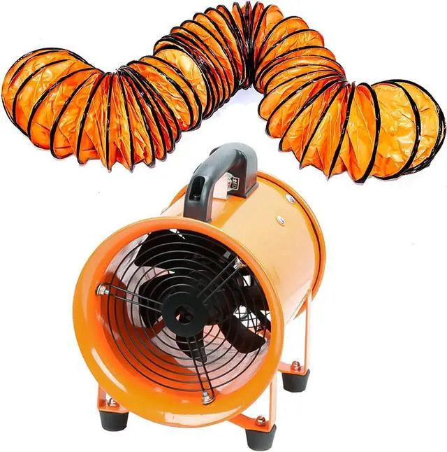 Main image of 8-Inch High-Velocity Portable Utility Blower Fan, Industrial Exhaust Fan with 16.4ft Flexible Duct Hose, 3150 RPM Low-Noise Ventilator for Basements, Workshops, Warehouses, and Confined Spaces