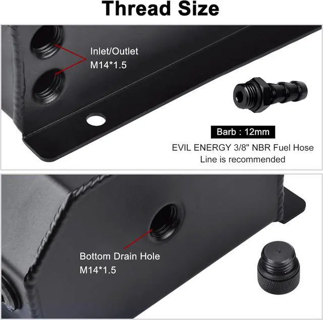Alt view image 4 of 7 - Radiator Coolant Overflow Tank, Coolant Recovery Tank Aluminum 2L Black