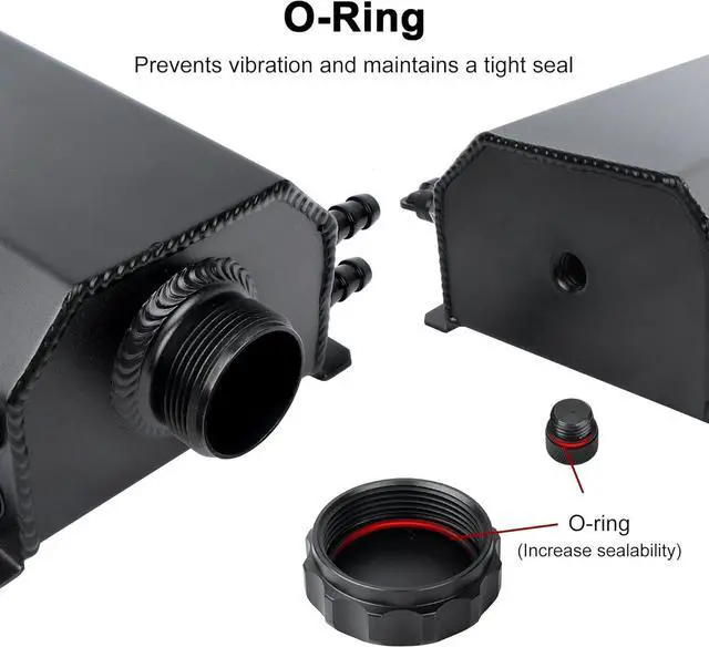 Alt view image 6 of 7 - Radiator Coolant Overflow Tank, Coolant Recovery Tank Aluminum 2L Black