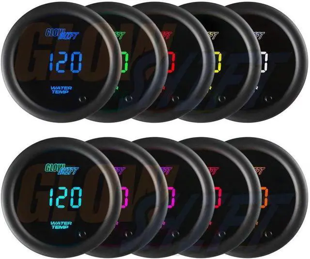 Alt view image 4 of 6 - 10 Color Digital 300F Water Coolant Temperature Gauge Kit - Includes 1/8-27 NPT Electronic Sensor & Wi - Multi-Color LED Display - Tinted Lens - for Car & Truck - 2-1/16" (52mm)