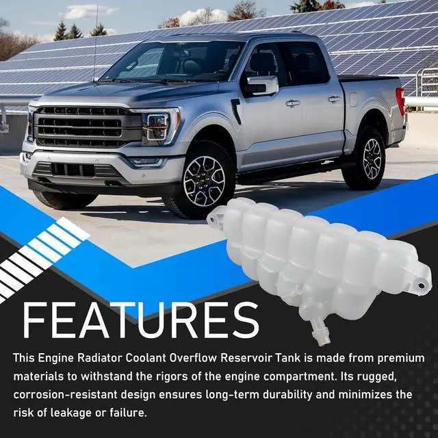 Alt view image 4 of 7 - Engine Radiator Coolant Overflow Reservoir Tank With Cap Compatible With 2015-2021 Ford F-150 2018-2021 Ford Expedition 2018-2021 Lincoln Navigator Replaces FL3Z-8A080-A 603-318 FL3Z8A080A
