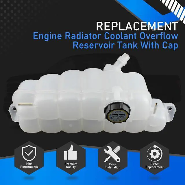 Alt view image 7 of 7 - Engine Radiator Coolant Overflow Reservoir Tank With Cap Compatible With 2015-2021 Ford F-150 2018-2021 Ford Expedition 2018-2021 Lincoln Navigator Replaces FL3Z-8A080-A 603-318 FL3Z8A080A