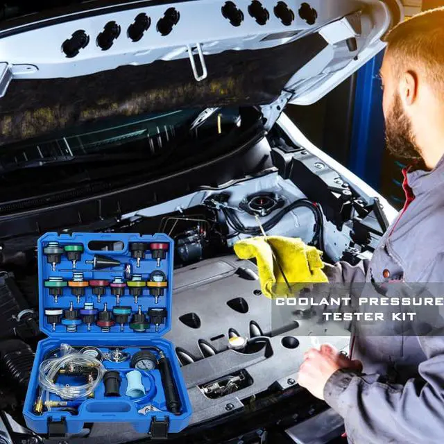 Alt view image 7 of 7 - 28PCS Coolant Pressure Tester & Vacuum Refill Kit, Radiator Pump Pressure Tester Kit for Automotive Cooling System Water Tank Leakage Detection, Fits Most Vehicles, Cars, SUVs, and Trucks