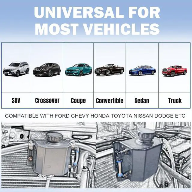 Alt view image 7 of 7 - Universal Coolant Overflow Tank 2l Aluminum Coolant Radiator Overflow Reservoir Expansion Tank Silver