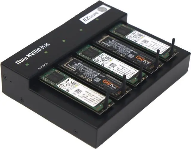 Alt view image 2 of 4 - 1 to 4 M.2 Duplicator - M.2 NVMe / M2 SATA NGFF (PCIe/ACHI NVMe) B Key, M Key, B+M Key 2230 2242 2260 2280 Module Internal SSD Cloner Copier 45MB/Sec MiniNVMe Plus