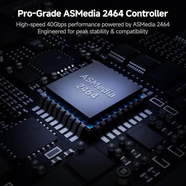 Alt view image 7 of 7 - 40Gbps M.2 NVMe SSD Enclosure with Cooling Fan, Compatible with USB4/3.2/3.1/3.0, Thunderbolt 3/4, USB Adapter/Reader, Supports M Key and Size 2230/2242/2260/2280 SSDs, MP400