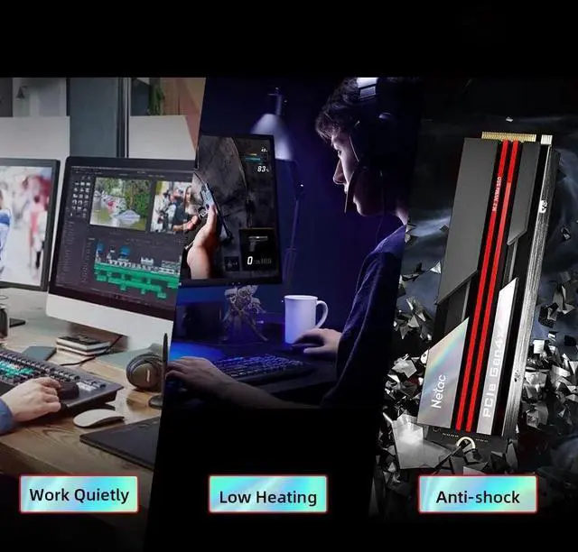 Alt view image 3 of 7 - 2TB PCIe 4.0 NVMe SSD M.2 2280 Internal Solid State Drive with Heatsink SLC Caching Speed up to 7,000MB/s High-Performance for PCs Desktop, Works with PS5, Heat Control Easy to Install- NV7000