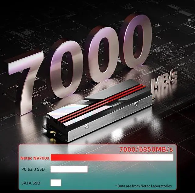 Alt view image 4 of 7 - 2TB PCIe 4.0 NVMe SSD M.2 2280 Internal Solid State Drive with Heatsink SLC Caching Speed up to 7,000MB/s High-Performance for PCs Desktop, Works with PS5, Heat Control Easy to Install- NV7000