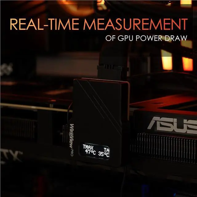 Alt view image 3 of 7 - WireView Pro GPU 90° - 1x12VHPWR 90° Normal - Advanced Power Meter for Graphics Cards - OLED Display - Temperature Sensors - Monito Tool - Made in Germany