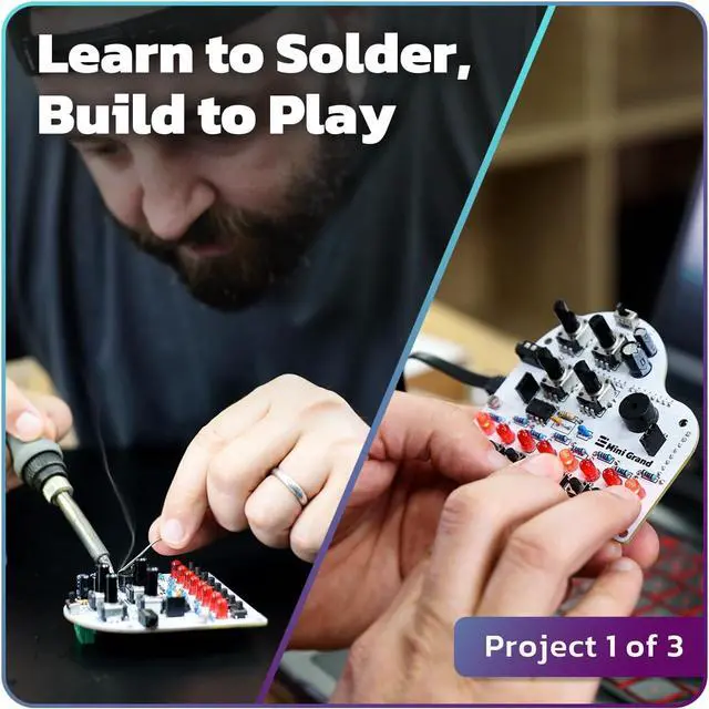Alt view image 3 of 6 - Testudo: Solde Practice Kit, 3 Builds, Multiple Projects + USB C Microcontroller,  IDE Compatible Electronics Starter Kit for Beginners, Makers, Adults & Teens, Included eBook