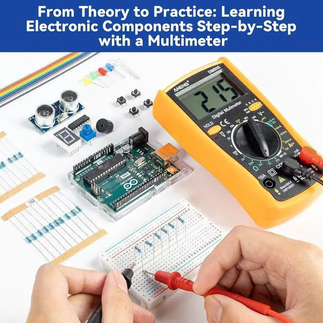 Alt view image 3 of 6 - Beginner's Lab Starter Kit with Original  Uno R3 REV3 Board Multimeter Basic to Advance 25 Projects HCSR-04 Sensor Button Temp LED Microcontroller Programming