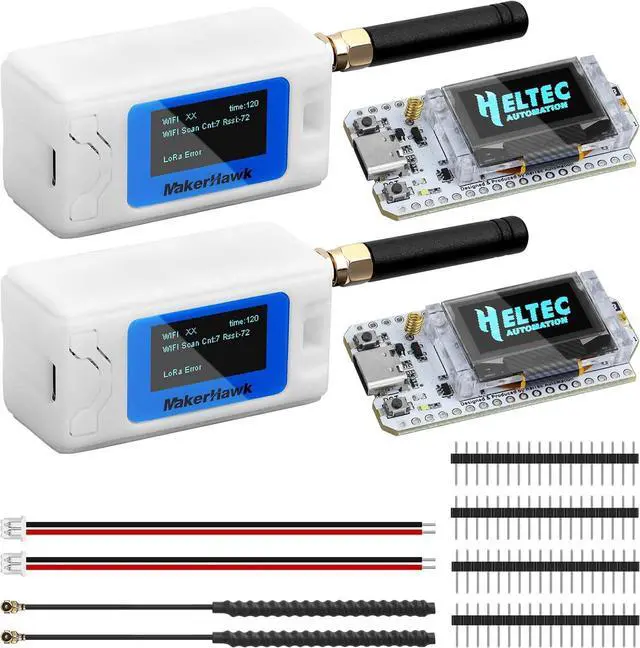 Main image of 2 Set ESP32 LoRa V3 Development Board + Upgraded N30 Protect Case - with 915MHz Antenna and SX1262 LoRa V3 Devices for Meshtastic  LoRawan IOT