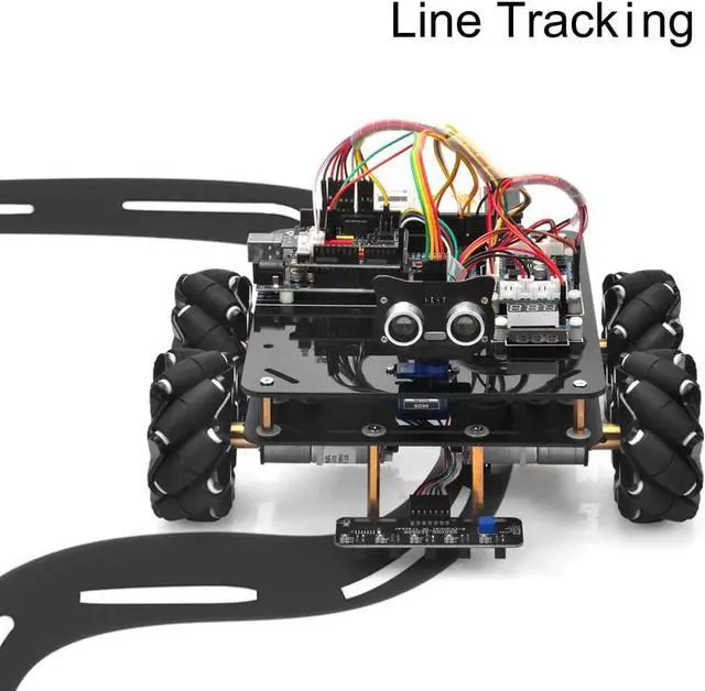 Alt view image 7 of 7 - Omni-directinal Mecanum Wheels Robotic Car Kit for  Mega2560 Metal Chassis DC Motor DIY STEM Remote Controlled Educational Mechanical DIY Coding for Teens Adult