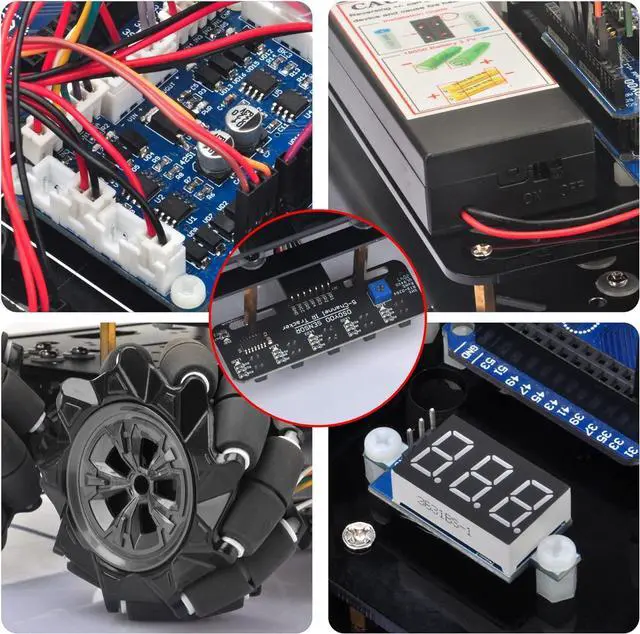 Alt view image 5 of 7 - Omni-directinal Mecanum Wheels Robotic Car Kit for  Mega2560 Metal Chassis DC Motor DIY STEM Remote Controlled Educational Mechanical DIY Coding for Teens Adult