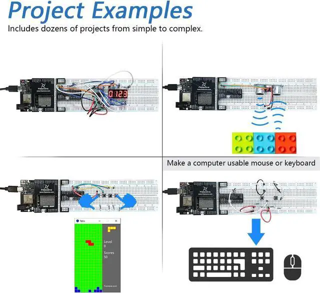 Alt view image 4 of 7 - Ultimate Starter Kit with Board V5 Rev4 WiFi (Compatible with  IDE), Arm Cortex-M4 Microcontroller, Onboard ESP32-S3, 399-Page Detailed Tutorial, 220 Items, 78 Projects