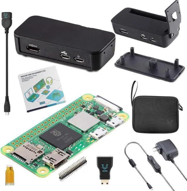Main image of Zero 2 W Basic Starter Kit with Muti Purpose Case -Incudes Pi Zero 2 W Board, Multi Use Case, Power Supply, HDMI-USB Adapters and More (Black)