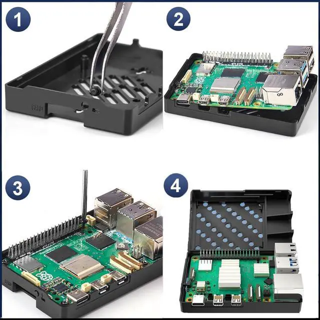 Alt view image 6 of 6 - 5 Kit 8GB RAM with Pi5 Case,Heat Sinks,Srewdriver and  5 8GB Board Included