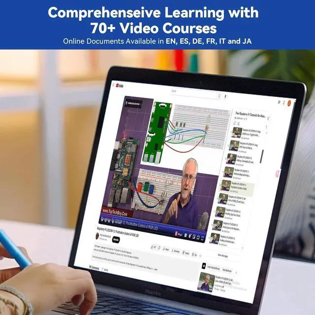 Alt view image 2 of 7 - Raphael Ultimate Starter Kit for  5 4 B 3B B+ 400, Zero 2 W, RoHS Compliant, Python, C Java, Online Tutorials & Video Courses for Beginners ( NOT Included)