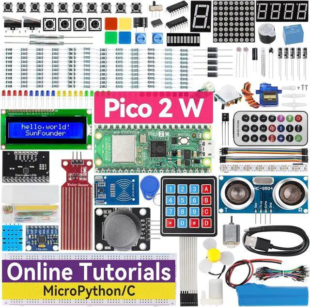 Main image of Pico 2 W Ultimate Starter Kit with 110+Video Courses Online Tutorials, 96 Projects (16 IoT Projects), MicroPython, C++ (Compatible with  IDE)