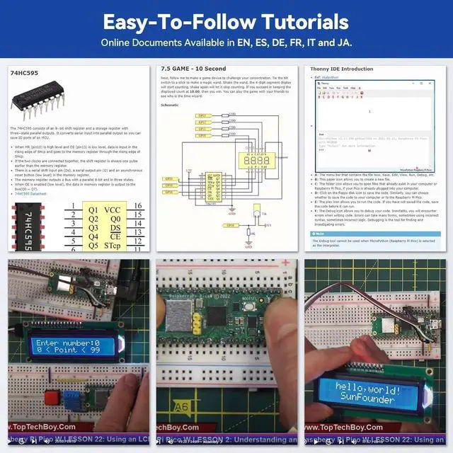 Alt view image 7 of 7 - Pico W Ultimate Starter Kit with Online Tutorials, RoHS Compliant, 450+ Items, 117 Projects, MicroPython, C/C++ (Compatible with  IDE)