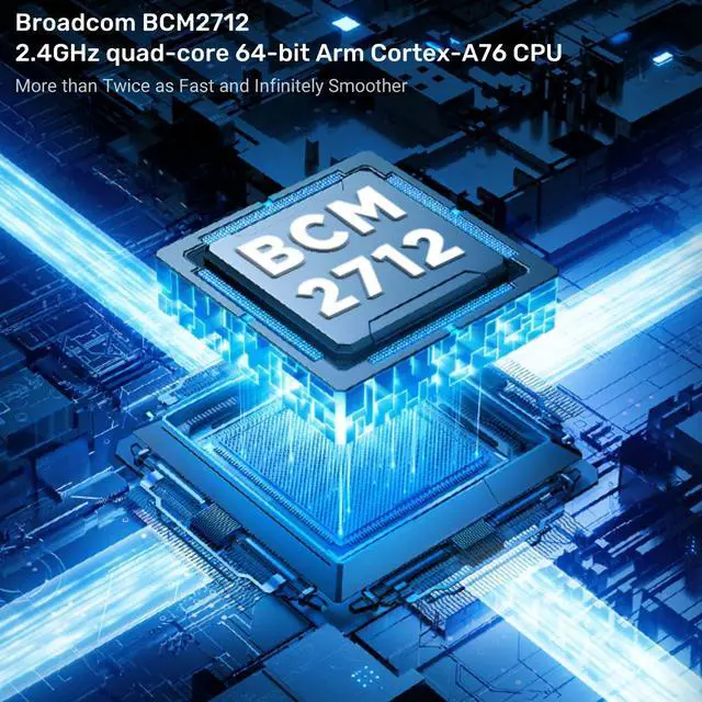 Alt view image 3 of 7 - 5 Kit 8GB RAM with 32GB Card Readers Kit, 27W 5.1V5A PD Power Supply for  5, Aluminum Heatsinks 4pcs and Pi 5 8GB Board